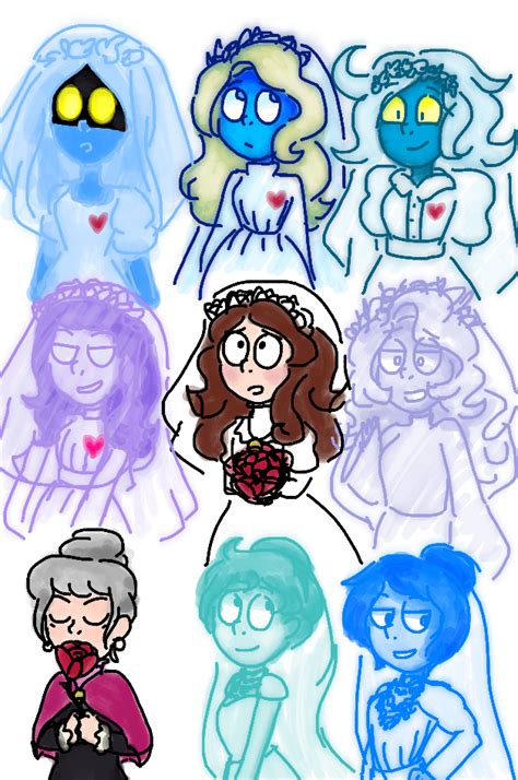 Drawing Of All The Haunted Mansion Brides From A Few Weeks Ago Top Row