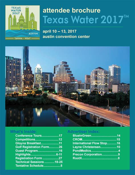 Tw17 Attendeebrochure Final By TEXAS AWWA Issuu