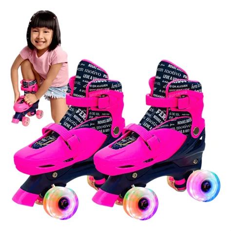 Patins Rodas Infantil Quad Iniciante Feminino E Masculino Frete Gr Tis