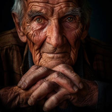 Premium Photo | Image of an old man holding his hands