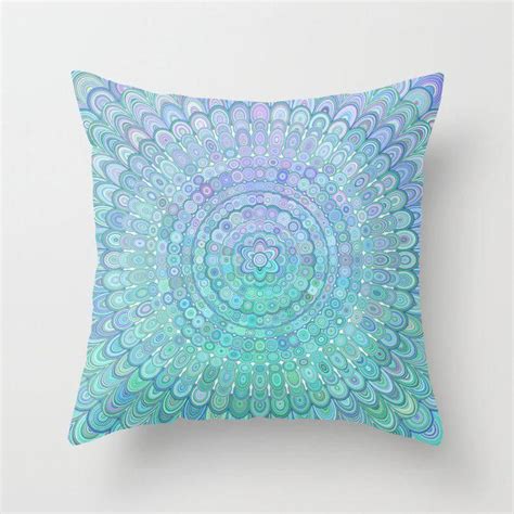 Turquoise Colorful Flower Mandala Throw Pillow By David Zydd Mandalathrowpillow Bestpillows