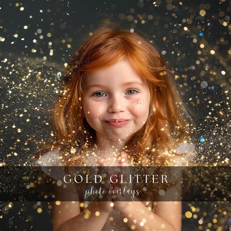 Gold Glitter Photo Overlays Photoshop Effect for Composite Photography ...