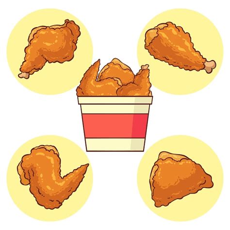 Premium Vector Fried Chicken Vector Illustration