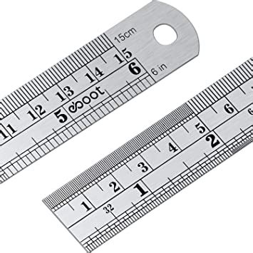 Stainless Steel Ruler And Metal Rule Kit With Conversion Table Silver