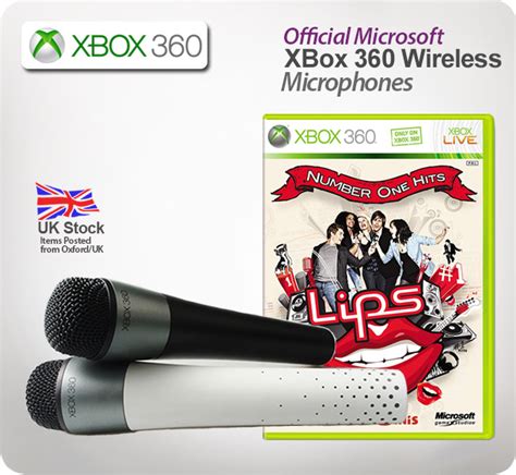 Lips Xbox 360 Wireless Mikrofone Einzeln Set Mikrofone Schwarz Weiß Ebay