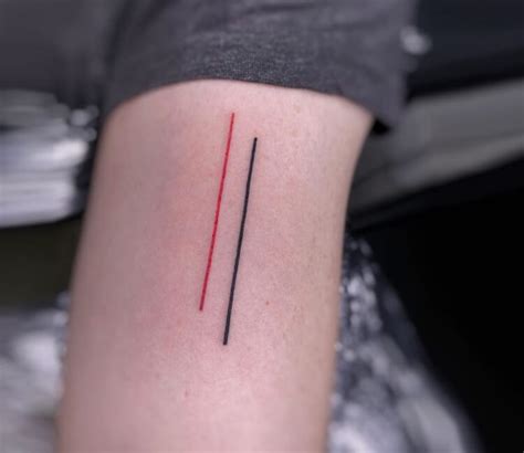 Two straight lines tattoo by Taranis Tribe | Post 29963