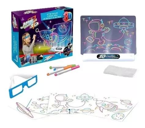 D Magic Pad Drawing Board Luz Led Dibujo Tablero Ni Os Neon Cuotas