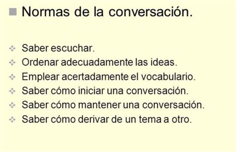 Normas De La Conversación La Conversación