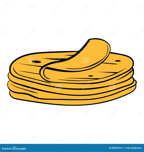 Stack Of Tortillas Icon Cartoon Stock Vector Illustration Of