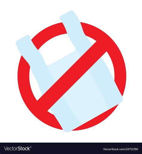 No Plastic Bag Icon Say No To Plastic Bag Vector Image