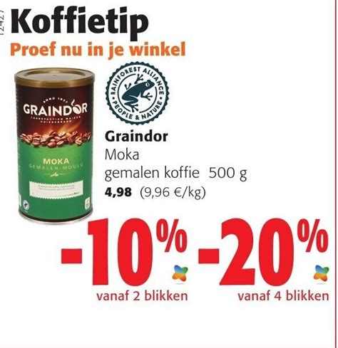 Graindor Moka Gemalen Koffie 500 G Promotie Bij Colruyt