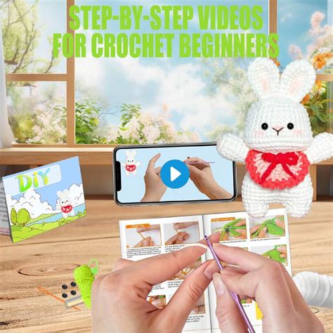 Diy Vit Kanin Virkning Kit F R Nyb Rjare Med Steg F R Steg Video