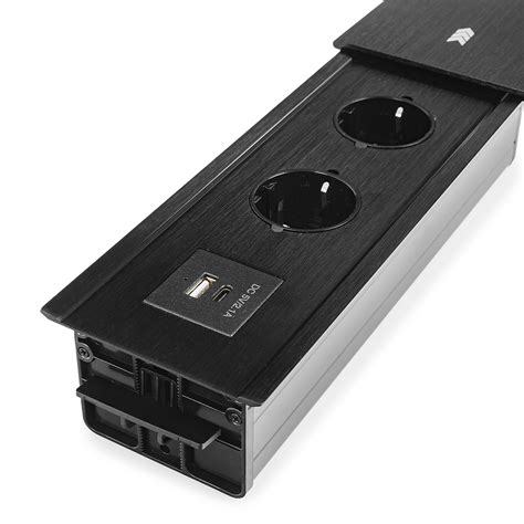 Gniazdo do blatu rozsuwane Spacetronik SPS S24CB V2 z ładowarką USB C USB A