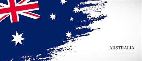 Premium Vector National Flag Of Australia With Hand Drawn Textured