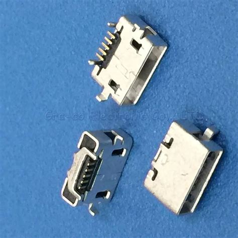 100pcslot Micro 5p Usb Jack Ab Type Square Port With Horn Usb Female