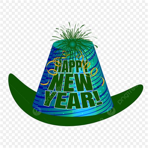 New Years Hat Vector Hd Images New Year Hats Green Color With Ribbon