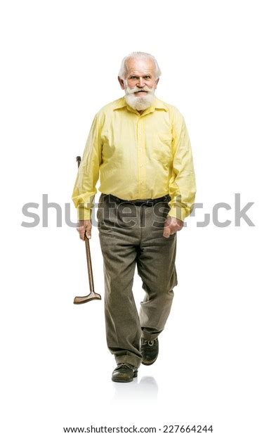 Happy Old Active Bearded Man Walking Stock Photo 227664244 Shutterstock