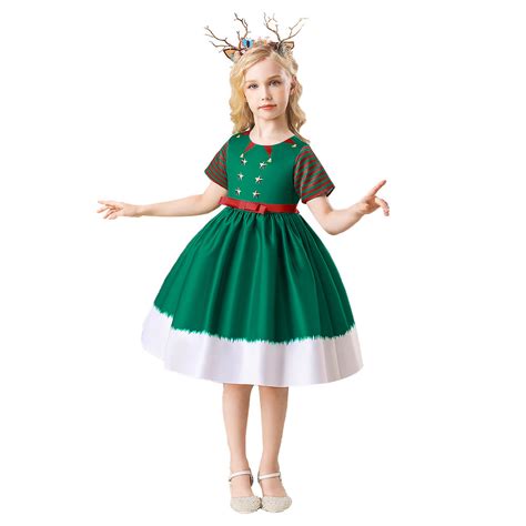 Déguisement Enfant Fille Elf Robe De Noël Ver 3 Déguisement Carnaval