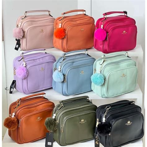 Bolsa Feminina Média Transversal - Bolsa Feminina Transversal Grande Espaçosa Pompom Bolsa Feminina Media ...