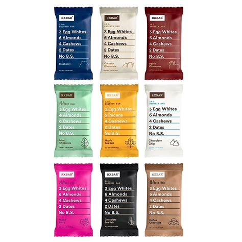 Rxbar Real Food Protein Bars Variety Pack 9 Flavors Pack Of 9