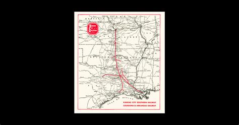 1953 Kansas City Southern Map - Kansas City Southern - Sticker | TeePublic