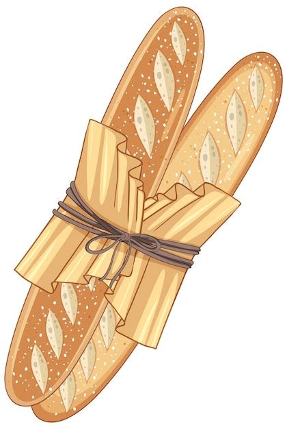 Free Vector Delicious French Baguette Cartoon