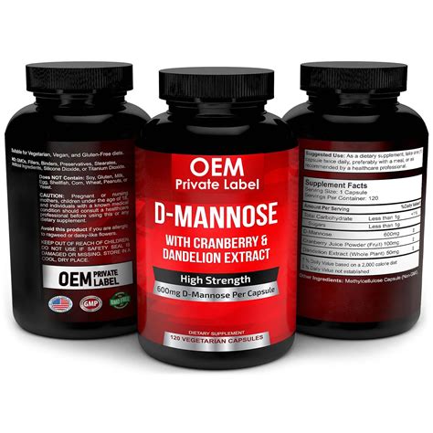 D Mannose Capsules Mg D Mannose Powder With Cranberry Dandelion