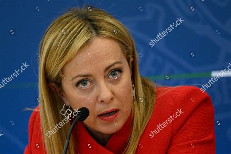 Giorgia Meloni During Session Press Conference Editorial Stock Photo ...