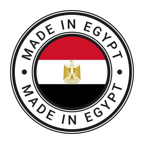 Premium Vector Made In Egypt Round Stamp Sticker With Flag Vector