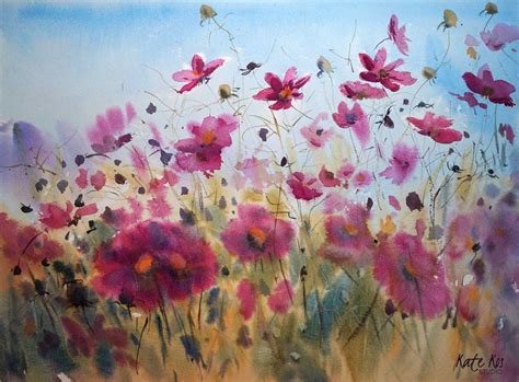 Watercolor Cosmos at PaintingValley.com | Explore collection of ...