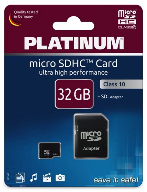 Platinum Micro SDHC Karte 32GB Speicherkarte UHS I Class 10 für 5 49