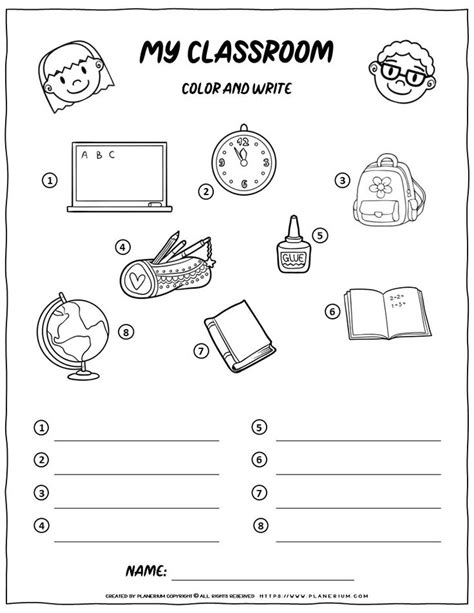 Classroom Objects Worksheet Planerium Classroom Worksheets School