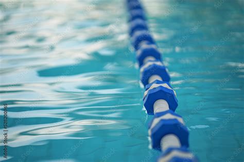 Lanes Of A Competition Swimming Pool Blur Empty Swimming Pool With