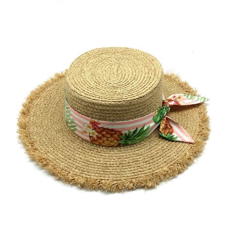 Women Natural Summer Beach Hat Raffia Straw Hat Gi Grandado