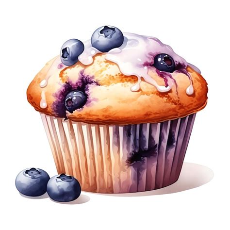 Premium Ai Image Beautiful Blueberry Muffin Tasty Dessert Clipart