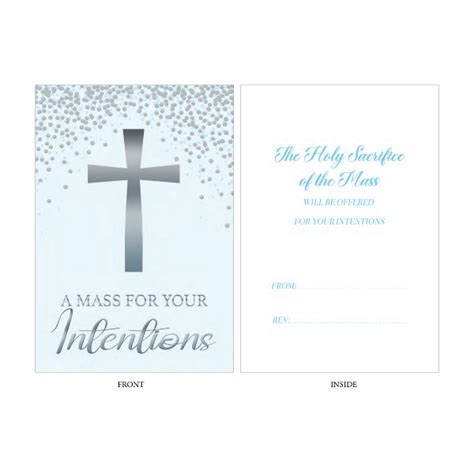 Mass Intention Card For The Living Silver Cross