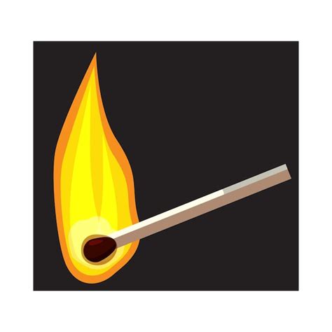 Premium Vector Burning Match Icon In Cartoon Style On A White Background