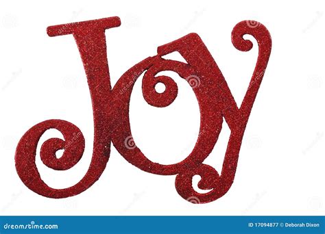 The Word Joy In Red Glitter Stock Image Image Of Word Glitter 17094877