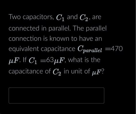 Solved Two Capacitors C And C Are Connected In Parallel Chegg