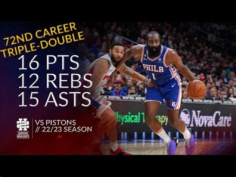 James Harden Pts Rebs Asts Vs Pistons Season Youtube