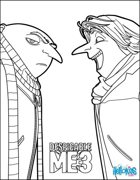 Gru And This New Friend Coloring Page More Despicable Me Coloring