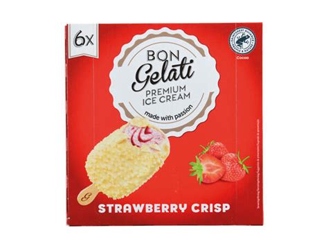 Bon Gelati R Gelado de Chocolate Branco e Amêndoa Morango Lidl