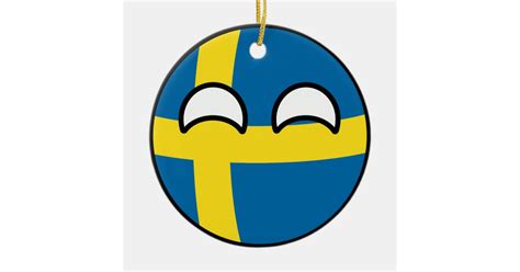 Funny Trending Geeky Sweden Countryball Ceramic Ornament Au