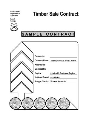 Fillable Online Timber Sale Contract Forest Service USDA Fax Email