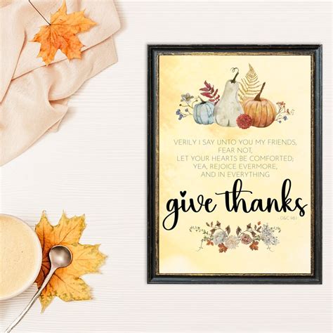 Give Thanks Printable Lds Quotes Thanksgiving Scripture Grateful Quote