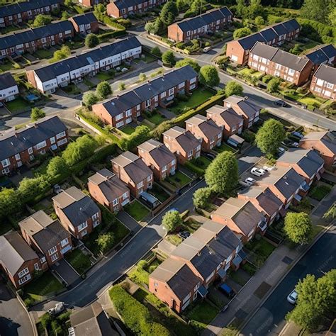 Premium AI Image | aerial photo of a typical british housing estate in