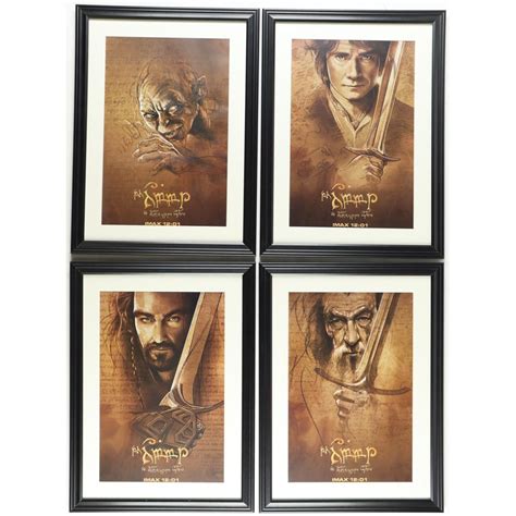 The Hobbit An Unexpected Journey Custom Framed Complete Set Of