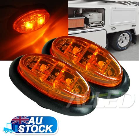 12V Amber LED Oval Side Marker Lights