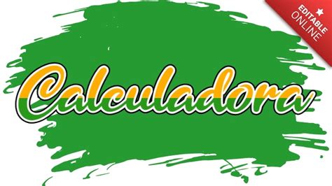 Calculadora Efeito Verde E Amarelo Edit Vel Gerador De Efeitos De Texto