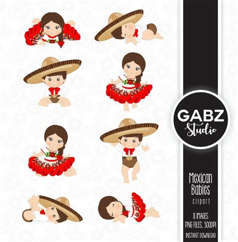 Mexican Babies Mexican Folklore Clipart Aztec Decorative Baby